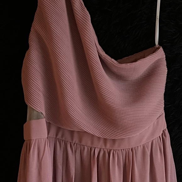 Lulus Light Pink one shoulder floor length dress - Picture 2 of 9